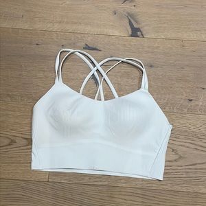 White ribbed lululemon sports bra